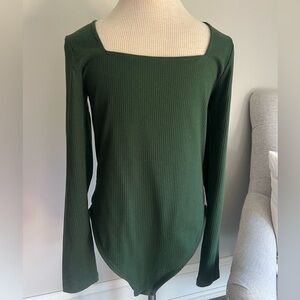 Old Navy Forest Green Ribbed Bodysuit
